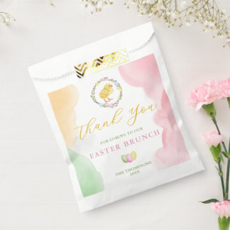 Pastel Watercolor Chick Easter Brunch Thank You Favor Bag