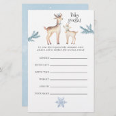 Pastel Watercolor Christmas Baby Shower Guesses (Front/Back)