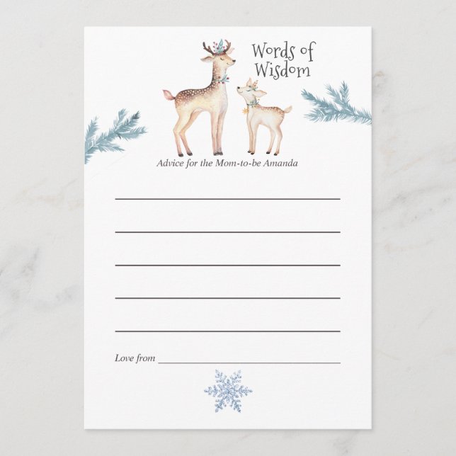 Pastel Watercolor Christmas Baby Shower Mom Advice (Front)