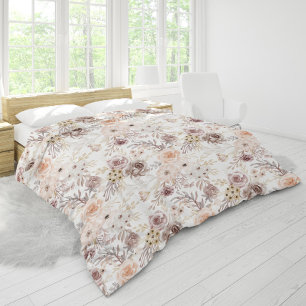 Pastel Watercolor Colorful Roses Duvet Cover