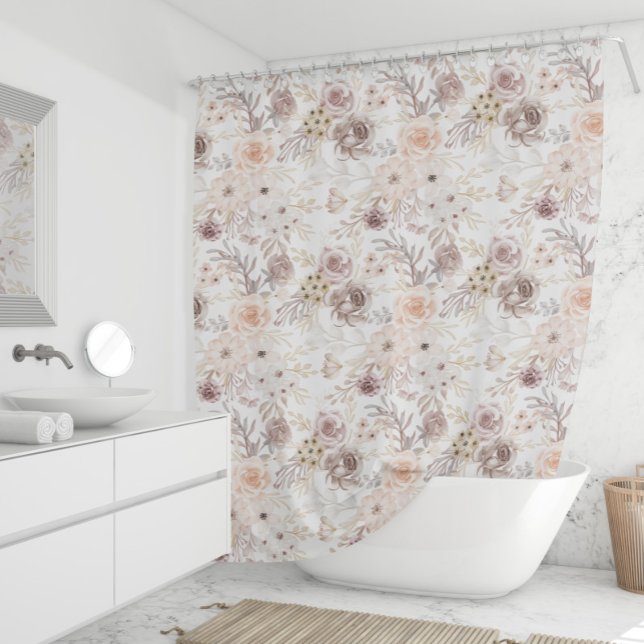 Pastel Watercolor Colorful Roses Shower Curtain (Creator Uploaded)