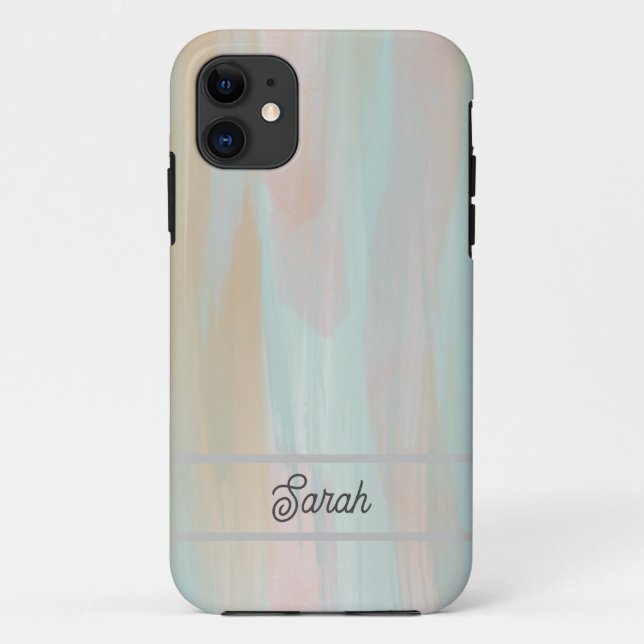 Pastel Watercolor Customizable Phone Case (Back)