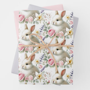Pastel Watercolor Easter Bunny Wrapping Paper