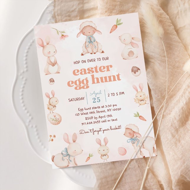 Pastel Watercolor Easter Egg Hunt Spring Party Invitation (Creator Uploaded)
