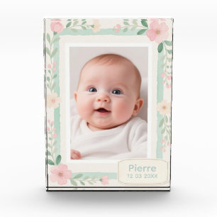 Pastel Watercolor Floral Empty Photo Frame Acrylic Award