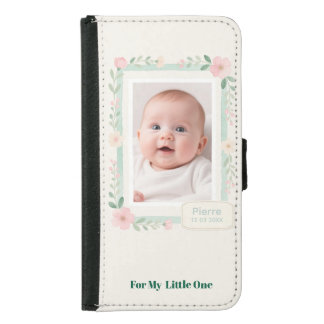 Pastel Watercolor Floral Empty Photo Frame Samsung Galaxy S5 Wallet Case