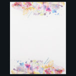Pastel Watercolor Floral Letterhead<br><div class="desc">The floral watercolor design has a wash effect creating a soft feel.</div>