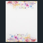 Pastel Watercolor Floral Letterhead<br><div class="desc">The floral watercolor design has a wash effect creating a soft feel.</div>