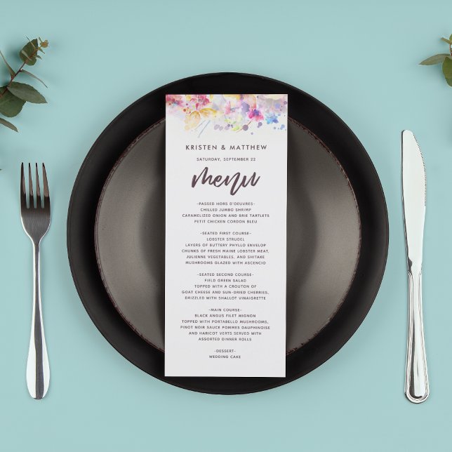 Pastel Watercolor Floral Menu (Creator Uploaded)