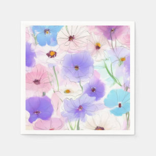 Pastel Watercolor Floral Napkins