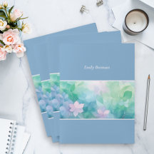 Pastel Watercolor Floral Personalized Folders
