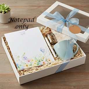 Pastel watercolor floral personalized notepad