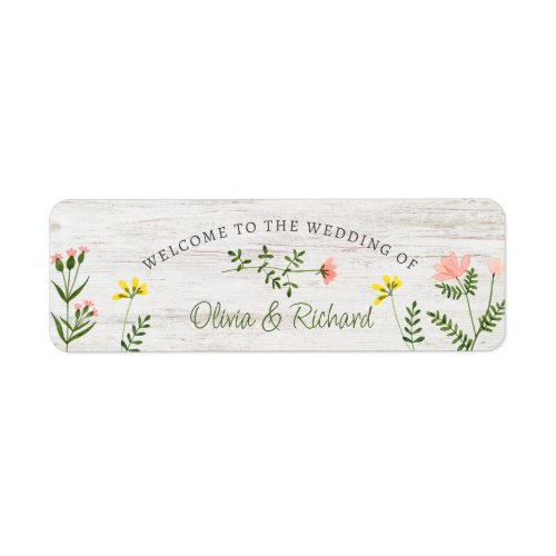 Pastel Watercolor Floral Rustic Return Address  Label