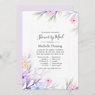 Pastel Watercolor Floral Shower by Mail Invitation