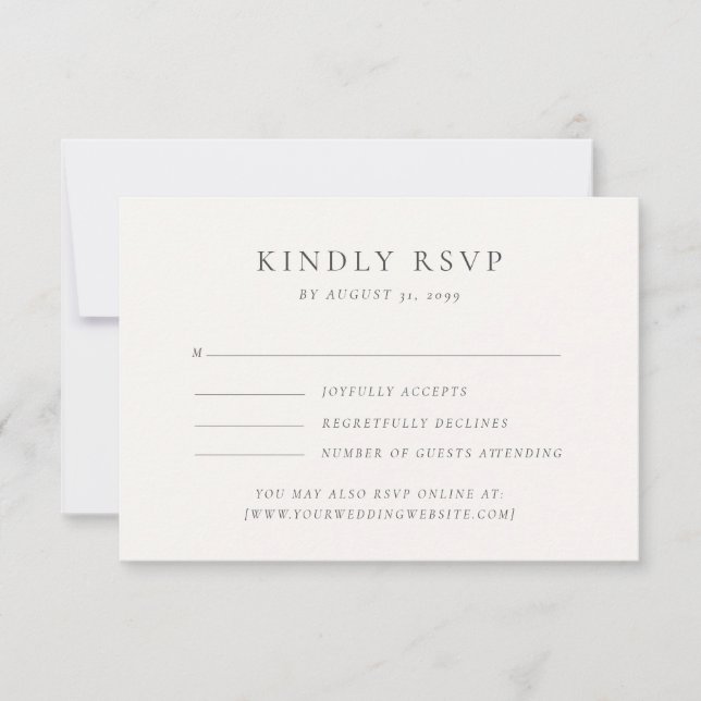 Pastel Watercolor Floral Wedding RSVP Card (Front)