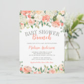 Pastel Watercolor Flower Brunch Baby Shower Invite (Standing Front)