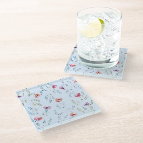 Pastel Watercolor Flowers Coaster