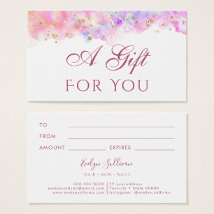 pastel watercolor glitter Gift Card