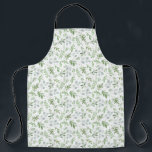 Pastel Watercolor Greenery Leaves Pattern Apron<br><div class="desc">Greenery theme apron. It features watercolor greenery pattern of pastel green leaves and branches. This leaves apron is perfect as a gift.</div>