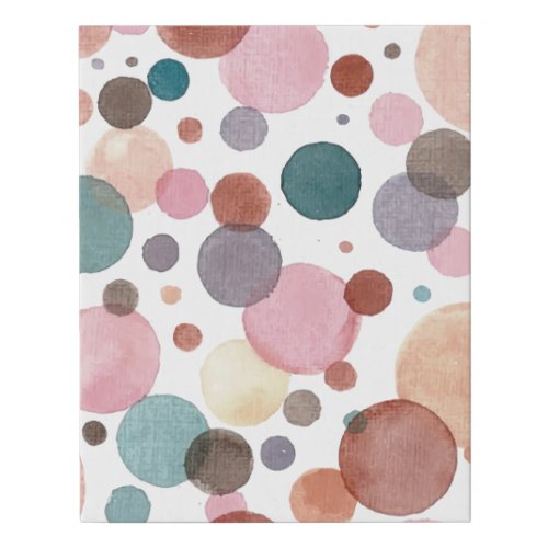 Pastel Watercolor Hand Painted Polka Dot Decor Faux Canvas Print