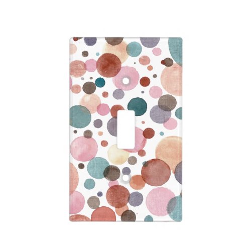 Pastel Watercolor Hand Painted Polka Dot Decor Light Switch Cover