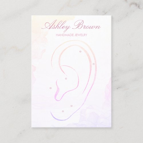 Pastel Watercolor Handmade Jewelry Earring Display Business Card