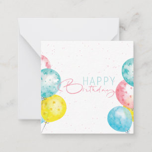 Pastel watercolor Happy Birthday Bright Beautiful Note Card