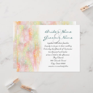 Pastel Watercolor Hearts Wedding Invites