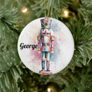 Pastel Watercolor Holiday Ornament – Nutcracker