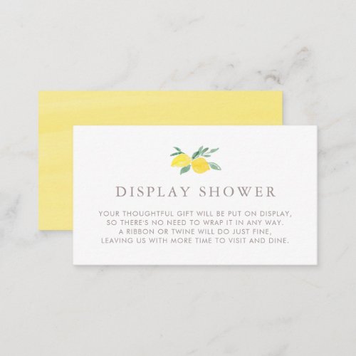Pastel Watercolor Lemon Summer Display Shower Enclosure Card
