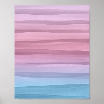 Pastel Watercolor Lines Abstract Art Poster by blueskywhimsy at Zazzle
