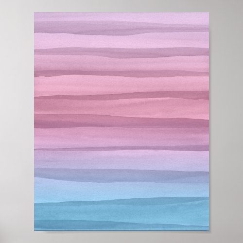 Pastel Watercolor Lines Abstract Art Poster
