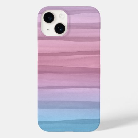 Pastel Watercolor Lines Pattern Case-mate Iphone 14 Case
