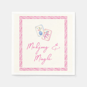 Pastel Watercolor Mahjong & Mingle Party Napkins