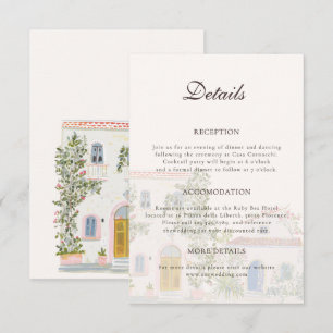 Pastel Watercolor Mediterranean Italian Wedding Enclosure Card