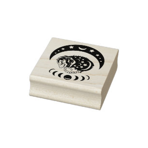 Pastel Watercolor Moon Possum Rubber Stamp