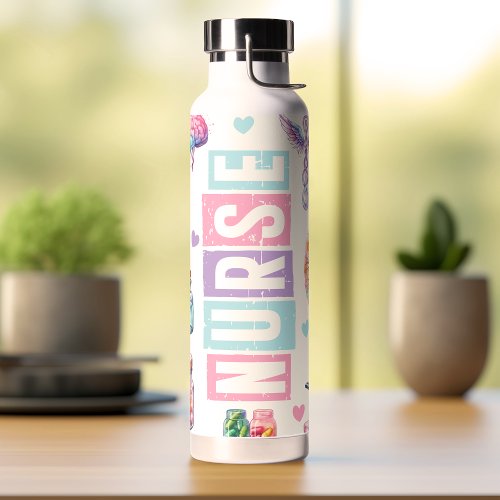 Pastel Watercolor Nurse Water Bottle