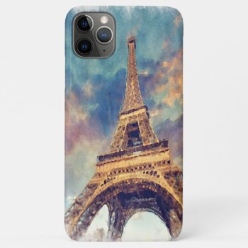 Pastel Watercolor Paris Eiffel Tower Art Painting Iphone 11 Pro Max Case by CaseConceptCreations at Zazzle