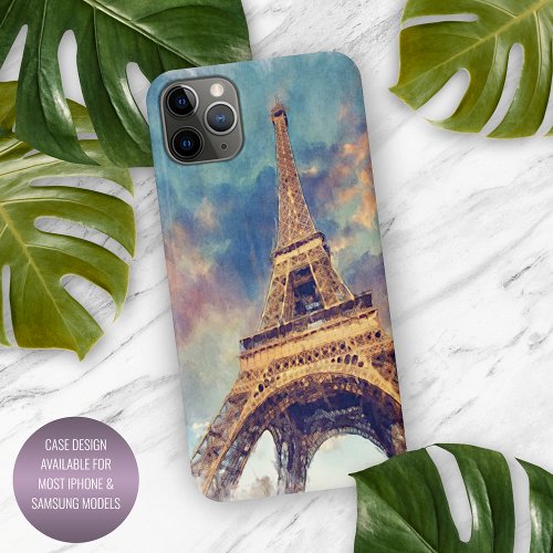 Pastel Watercolor Paris Eiffel Tower Art Painting iPhone 11Pro Max Case
