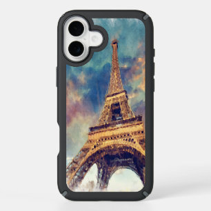 Pastel Watercolor Paris Eiffel Tower Art Painting iPhone 16 Plus Case