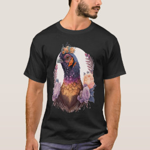 Pastel Watercolor Pheasant Bird Flower Crown Pet B T-Shirt