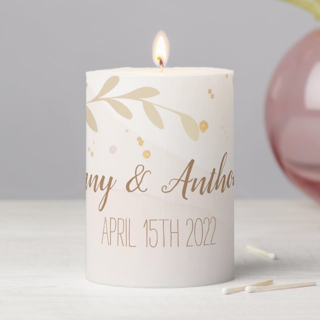Pastel watercolor pillar candle (In Situ)