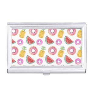 Pastel Watercolor Pool Float Pattern Business Card Holder