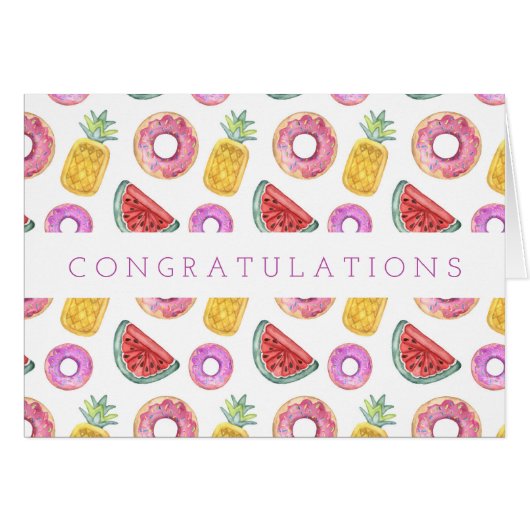 Pastel Watercolor Pool Float Pattern Cards (Front Horizontal)
