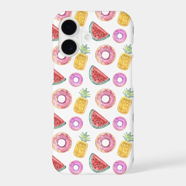 Pastel Watercolor Pool Float Pattern Iphone Case (Back)