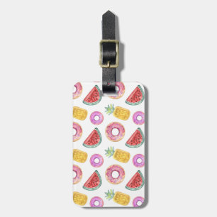Pastel Watercolor Pool Float Pattern Luggage Tag