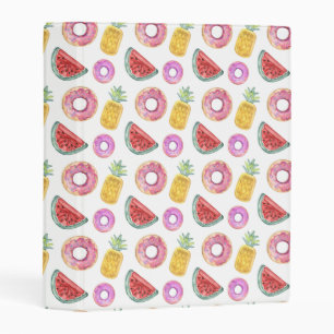 Pastel Watercolor Pool Float Pattern Mini Binder
