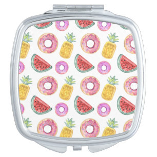 Pastel Watercolor Pool Float Pattern Mirror For Makeup