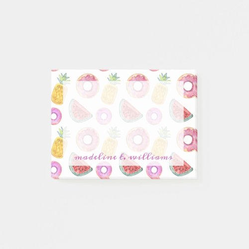 Pastel Watercolor Pool Float Pattern Post_it Notes