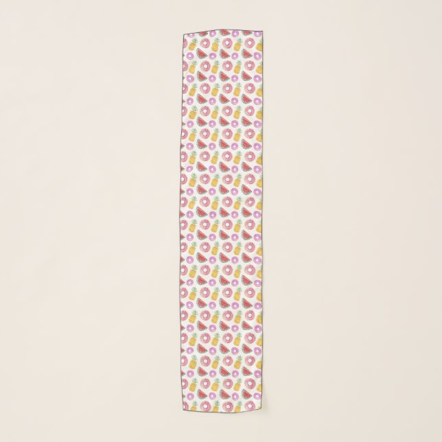 Pastel Watercolor Pool Float Pattern Scarf (Front)